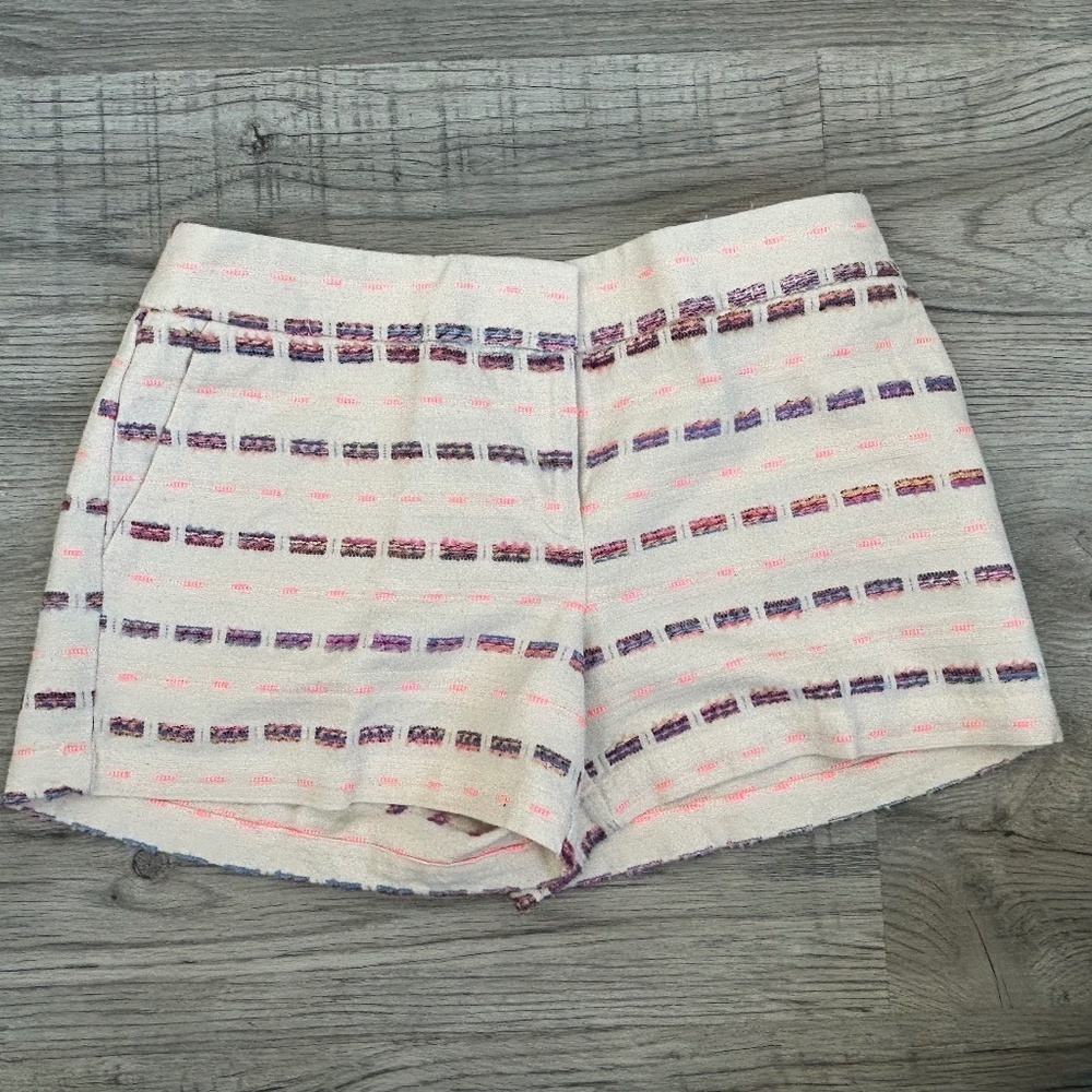 LOFT Cream Striped Women's Shorts